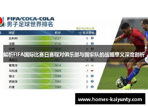 解析FIFA国际比赛日赛程对俱乐部与国家队的战略意义深度剖析